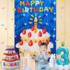 Decoração de Cena de Aniversário, Faixa de Feliz Aniversário, Tecido de Fundo, Tecido Pendurado, Suprimentos para Festa de Aniversário Infantil