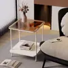 Mesa auxiliar de lujo ligero, mueble lateral de sofá simple, mesa de café de oficina, mesa pequeña para sala de estar, mesa de rincón para espacios estrechos, mesita de noche con un toque de alta gama