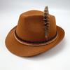 Sombrero de fieltro gris Oktoberfest pluma de faisán cuerda tricolor alemana sombrero de vacaciones sombrero comercio exterior Amazon transfronterizo