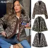 Ropa de mujer estilo europeo y americano más vendida en AliExpress transfronterizo: Chaqueta ZA de estilo americano, nueva, estampada, a la moda, de corte holgado, con borrego y estampado de leopardo