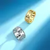 Anillo de Plata S925 con Incrustación Completa de Moissanita, Diseño de Trébol de Cuatro Hojas, Borde con Perlas de Doble Capa, Anillo de Moda de Lujo Ligero, Estilo Popular Transfronterizo en Europa y América