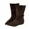Botas Altas Versáteis Coreanas de Solado Macio para Aumentar a Altura para Mulheres, Botas Longas Slim na Altura do Joelho, Botas de Cavaleiro Tendência