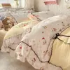 2026 Nuevo Estilo Funda de Colcha Patchwork de Algodón Acolchado con Bordes en Relieve, Sábana Plana, Sábana Ajustable, Juego de Cama de Cuatro Piezas