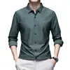 Nova camisa listrada de alta qualidade para outono para homens, camisa sem costura de manga longa, jaqueta casual, camisa básica, roupas masculinas