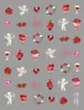 Arte de Uñas Rojo de Año Nuevo, Estilo Chino Suerte Fortuna Carpa Pegatinas para Uñas, Brillo de Concha Patrones de Dibujos Animados en Relieve, Fuegos Artificiales Festivos