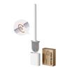Nuevo Cepillo de Inodoro de Goma Suave Cepillo de Limpieza para Baño Varilla Desmontable Colgante de Pared sin Perforaciones Cepillo de Inodoro con Base