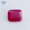 Gema Huagang con chaflán rectangular, corindón rojo n.° 5, fondo de arena, piedra desnuda, rubí sintético octogonal pequeño, fondo de arena, joyería