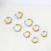 Brincos de argola de 4mm de diâmetro moda fivela de orelha redonda de aço de titânio aço inoxidável versátil estilo europeu e americano brincos vintage