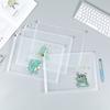 Transparente a4pp Zipper Bag Estéreo Espessado Ampliado Paetês Simples Drift Areia Estudante Teste Papel Saco de Armazenamento Bonito DIY