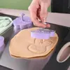 Conjunto de 3 Peças de Forma para Biscoito de Páscoa Formato Flor Coelho Ovo Conjunto de Ferramentas para Assar