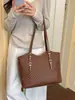 Bolsa Tote Tecida Simples Transfronteiriça 2026 para Mulheres, Bolsa de Ombro Casual de Grande Capacidade, Bolsa de Mão para o Trabalho