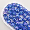 Cuentas pintadas a mano de 16 mm cuentas inferiores cuentas de concha coloridas agujero recto cuentas sueltas accesorios para pulsera diy chapado acrílico productos de alta calidad