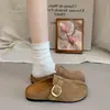 2026 Versátil Casual Slip-On Boken Moda Verão Novos Sandálias Baixas Bico Fechado Meia-Pantufas para Mulheres