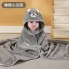 Manta para Bebé, Capa, Toalla de Baño, Bata de Baño Infantil, Absorbente, Secado Rápido, Toalla de Baño con Capucha de Animal de Dibujos Animados de Terciopelo Coral, Capa