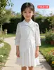 Vestido de Tirantes Blanco Liso Teñido Tie-Dye Estilo Étnico para Niños Vestido de Tirantes para Niñas Venta al por Mayor