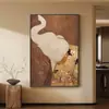 Pintura Decorativa de Elefante para Sala de Estar Estilo Novo 2026, Pintura de Parede para Fundo de Sofá Estilo Retrô Francês, Pintura de Chão para Entrada Estilo Vintage