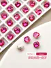 Pedras de Strass para Nail Art em Vermelho Rosa, Pedras de Strass com Fundo Pontiagudo, Super Brilhantes, Tendência em Pedras de Strass Irregulares Longas em Ângulo Reto em Formato de Borboleta para Decoração de Unhas