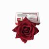 Rosa de esquina de franela de simulación, diámetro de 6 cm, pequeña cabeza de rosa de cuerno, accesorios de bricolaje, flores falsas, flores decorativas de pared