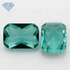 Huagang Gema Rectangular Biselada Flor de Coche Luz Verde Vidrio Pequeños Anillos Octogonales Vidrio Verde Claro Joyería con Incrustaciones Piedra Principal