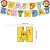 Em Estoque Pikachu Tema Festa de Aniversário Pokemon Decorações Faixa Topper de Bolo Conjunto de Balões