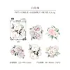 Adesivos Pet Dia Bonito Série Rosa Compromisso Tema Rosa Arco-Íris Materiais para Decoração de Diário 5 Folhas
