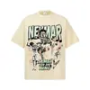 2026 Verão Novo Estilo Neymar Retrô Americano 300g Impressão Digital Direta Cor Sólida Pesada Manga Curta Camiseta para Homens