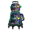 Nueva Lindo Carrito Escolar para Estudiantes de Primaria Grados 3~6 Set de Tres Piezas de Dibujos Animados Mochila Escolar de Dos Ruedas Seis Ruedas para Niños Lista para la Venta