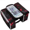 Ciclismo ao ar livre bicicleta touch screen telefone saco impermeável mountain bike frente feixe saco bicicleta sela saco