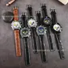 2022 Comércio Exterior Masculino Relógio de Quartzo Multifuncional Seis Ponteiros com Pulseira de Aço e Pulseira de Couro Cronógrafo Relógio Fabricante Atacado