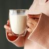 Copo de Vidro Transparente de Camada Dupla Resistente ao Calor em Forma de Ovo para Suco, Bebida, Café com Alça Resistente ao Calor Multiuso