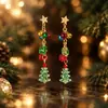 Brincos e joias de Natal novos transfronteiriços - estilo europeu e americano popular, com designs criativos de floco de neve e sino de Natal com franjas, disponíveis para atacado