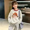 Camiseta listrada de manga longa 100% algodão para meninas, novo estilo primavera e outono 2026, top versátil casual ins, camiseta básica infantil, moderna