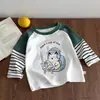 Nova coleção de outono: camisetas infantis de manga comprida com visual em camadas, roupas de outono para meninos, segunda pele de outono para meninas e tops de bebê