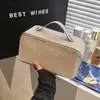 Bolsa de Cosméticos Capacidad Tacto de Alta Gama Brillo Fino Portátil de Mano Viaje Cosméticos Artículos de Tocador Bolsa de Almacenamiento
