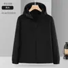 Jaqueta Nio cinza softshell com capuz, roupa de trabalho para primavera e outono para lojas 4S, jaqueta com manga removível com impressão de logotipo