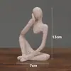 Mini figura de resina más vendida transfronteriza con efecto de pensamiento izquierdo-derecho, artesanía de figura abstracta nórdica, artículo de decoración de hogar de lujo de alta gama