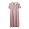 Vestido de Color Bloque con Cuello Polo para Mujer Tallas Grandes Inno, Nuevo Estilo de Verano, Ceñido a la Cintura, Vestido de Longitud Media que Reduce la Edad 222191