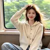 2026 Estilo de Autoretención Cardigan de Punto con Capucha de Doble Cremallera Coreano Nuevo para Otoño/Invierno Suelto Suave Esponjoso Abrigo Suéter