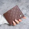 Nova carteira masculina curta carteira masculina juventude moda casual xadrez multi-cartão titular fina carteira macia bolsa de moedas