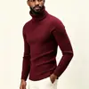 Suéter de punto trenzado de cuello alto para hombre 2026, jersey de otoño e invierno, estilo europeo y americano, ajuste ceñido, manga larga, capa base