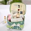 Bolsa Cosmética de Tela Simple Transfronteriza para Mujer, Bolsa de Almacenamiento de Lona para Viaje, Estuche Cosmético Portátil Impermeable de Gran Capacidad Estampado