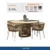 Mesas y sillas de ratán para exteriores, balcones, patios, jardines, terrazas, ocio, sillas de ratán, combinación de mesa y silla de aleación de aluminio sencilla para exteriores