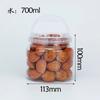 Material PET de grado alimenticio Transparente Almacenamiento de cocina Redondo Tanque sellado para té perfumado 100 Diámetro Tapa de cristal Caja vacía