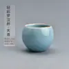 Wg6Q Taza de Té Cerámica Kung Fu Juego de Té Taza de Té Azul y Blanco Taza de Maestro Taza Individual Porcelana Blanca Pintada a Mano Arena Púrpura