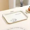 Bandeja Grande Estilo Creme para Uso Doméstico Xícara de Chá Bandeja de Chá Retangular Armazenamento de Copos d'Água Prato para Lanches Frutas Pão Prato de Jantar