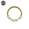 Anillo Segmentado Múltiple de Circonita de Titanio G23 Anillo para la Nariz Titanio Electrochapado Forma de Gota de Agua Corazón Stud Redondo para Cartílago del Oído Joyería para Piercing