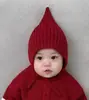 Gorros para Bebé Otoño e Invierno Estilo Nuevo Gorros Tejidos para Bebés Niños y Niñas Lindos Gorros de Duende Puntiagudos Protección Cálida para los Oídos Gorros de Lana