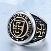 Guerreiro de Aço Vintage Medieval Cruz Cavaleiros Templários Anel de Aço Inoxidável Anel de Aço de Titânio Personalizado para Homens