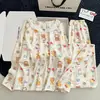 [Algodón nube de alta calidad] Conjunto de pijama largo de manga larga, cuello redondo, con ribete de encaje, talla grande para mujer, adecuado para usar como ropa de estar