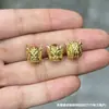 Cuentas de barril finamente elaboradas en cobre puro con incrustaciones, cuentas espaciadoras, motivos de león y danza del león, pulseras, collares y colgantes hechos a mano para DIY